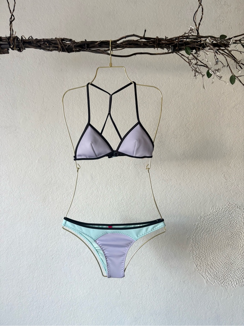 Victoria's Secret Two-Tone Strappy Bikini - Lavender & Mint